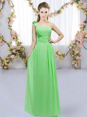 Customized Sleeveless Floor Length Hand Made Flower Lace Up Dama Dress