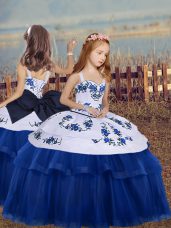 Straps Sleeveless Tulle Little Girls Pageant Dress Wholesale Embroidery Lace Up