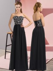 Chiffon Sleeveless Floor Length Prom Gown and Beading