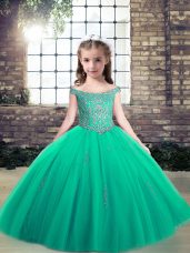 Modern Sleeveless Appliques Lace Up Pageant Dress for Teens