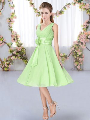 Admirable Sleeveless Hand Made Flower Lace Up Quinceanera Court of Honor Dress