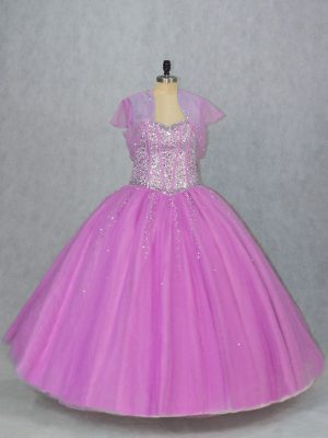 Beauteous Sleeveless Beading Lace Up Quinceanera Gown