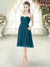 Sleeveless Ruching Zipper Prom Party Dress