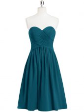 Sweetheart Sleeveless Zipper Prom Party Dress Teal Chiffon