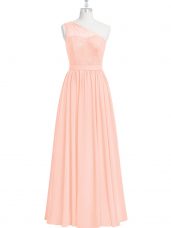 Floor Length A-line Sleeveless Pink Homecoming Dress