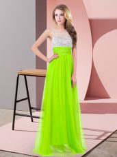 Ideal Side Zipper Formal Dresses Sequins Sleeveless Floor Length