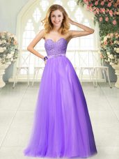 Cheap Lavender Sweetheart Neckline Beading and Lace Evening Dress Sleeveless Zipper