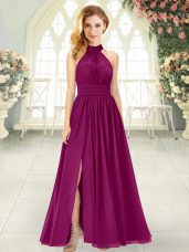 Most Popular Sleeveless Zipper Ankle Length Ruching Evening Dress