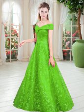 Nice Lace Off The Shoulder Sleeveless Lace Up Beading Evening Wear in