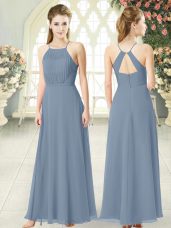 Gorgeous Grey Spaghetti Straps Neckline Ruching Prom Dresses Sleeveless Zipper