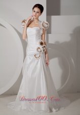 Low Cost A-line Sweetheart Wedding Dress Court TrainTaffeta Ruch