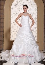Elegant Wedding Dress For 2013 Ruched Bodice and Pick-ups Chapel Train