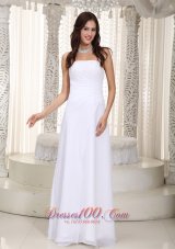 Beautiful Empire Strapless Floor-length Chiffon Beading Wedding Dress