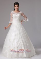Litchfield Connecticut City A-line V-neck Wedding Dress With Lace In 2013