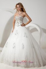 The Super Hot Wedding Dress Ball Gown Sweetheart Beading Court Train Organza