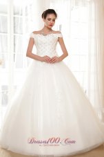 Perfect Ball Gown Off The Shoulder Floor-length Tulle Appliques Wedding Dress