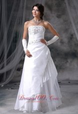 Vinton Iowa Appliques With Beading Decorate Up Bodice Taffeta and Organza Floor-length 2013 Wedding Dress