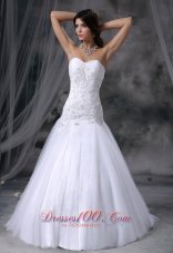 Stanton Iowa Lace With Beading A-line Tulle Sweetheart Chapel Train Tulle 2013 Wedding Dress