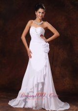 Chiffon Beading Brush / Sweep A-Line Sweetheart Wedding Dress