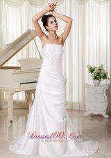 Appliques Strapless Custom Made Column Strapless Ivory Skirt For Wedding Dress
