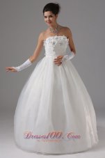 Ball Gown Wedding Dress With Appliques Decorate Bust Strapless Tulle In Altadena California