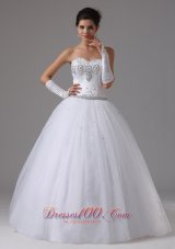 Ball Gown Beaded Decorate Bust Sweetheart In Antioch California For Modest Wedding