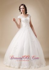 Unique Ball Gown V-nenck Floor-length Organza and Satin Beading Wedding Dress