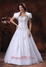 A-line White Sweetheart Embroidery Decorate Prom Dress In Prescott Arizona