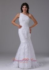 Wedding Dress with Mermaid Lace Over Skirt Brush Beautiful In Agoura Hills California