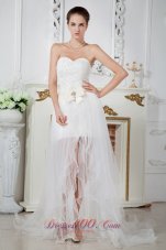 Gorgeous Empire Sweetheart Court Train Organza Beading Wedding Dress