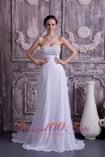 Brand New Empire Sweetheart Wedding Dress Chiffon Beading Court Train