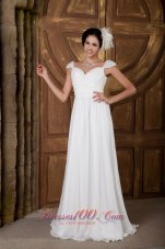 Elegant Empire Sweetheart Brush Train Chiffon Beading Wedding Dress