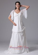 2013 Simple Scoop Short Sleeves Wedding Dress With Chiffon In Cheshire Connecticut