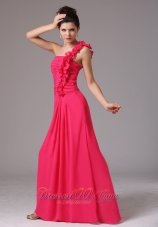 2013 Stylish Coral Red One Shoulder Ruched Decorate Bust Prom Dress With Floor-length In New Milford Connecticut