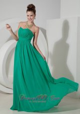 2013 Custom Made Turquoise Empire Sweetheart Homecoming Dress Chiffon Brush Train