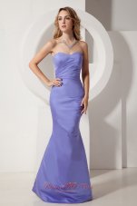 2013 Lilac Homecoming Dress Mermaid Ruch Sweetheart Floor-length Taffeta