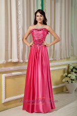 2013 Elegant Empire Strapless Prom Dress Elastic Woven Satin Hand Made Flowers Floor-length