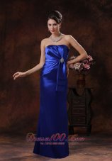 Royal Blue Mermaid Mother Of Bride Dress Clearance With Strapless Beaded Decorate