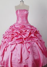 Luxurious Ball Gown Beading and Hand Made Flowers Strapless Floor-length Little Girl Pageant Dress  Pageant Dresses