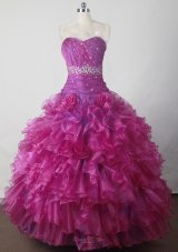 Beading and Ruffles Hand Made Flowers Gorgeous Ball Gown Little Girl Pageant Dress Sweetheart Floor-length  Pageant Dresses