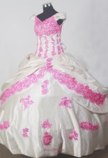 Fashionable Appliques Ball Gown Off The Shoulder Floor-length Little Girl Pageant Dress  Pageant Dresses