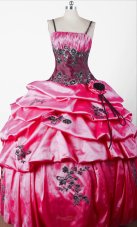 Gorgeous Appliques Hand Made Flower Ball Gown Little Gril Pageant Dress Spaghetti Straps Floor-length  Pageant Dresses