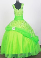 2013 Elegant Spring Dreen Zipper-up Little Girl Pageant Dresses With Beading