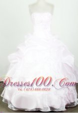 2013 Lovely Strapless Little Girl Pageant Dresses With Beading and Organza