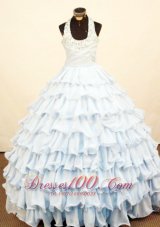 Brand New Layeres Halter 2013 Little Girl Pageant Dress Ruffled Floor-Length Ball Gown  Pageant Dresses