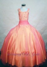 Multi-color Ball Gown Straps Beading Little Girl Pageant Dresses Custom Made  Pageant Dresses