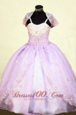 Beading Straps Floor-Length Lilac Ball Gown Brand New Little Girl Pageant Dresses  Pageant Dresses