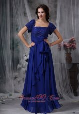 2013 Royal Blue Column / Sheath Square Floor-length Chiffon Beading Prom Dress