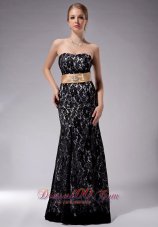 2013 Beautiful Black Column Strapless Mother Of The Bride Dress Lace Sash Floor-length