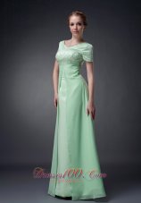 New Customize Apple Green A-line V-neck Mother Of The Bride Dress Chiffon Beading Floor-length